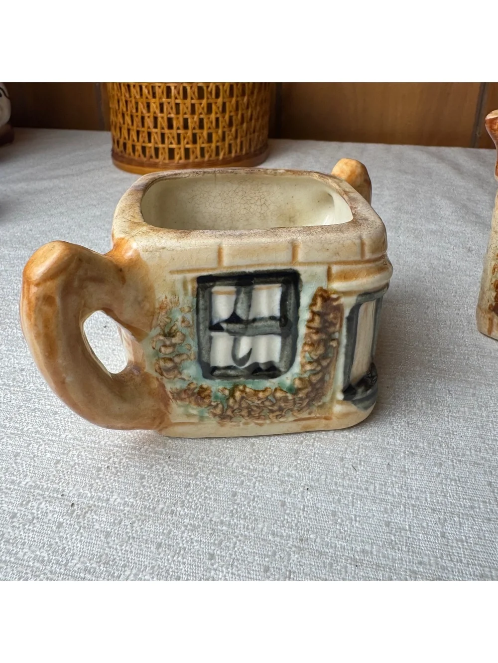 Vintage Cottage House Creamer Sugar Bowl Set Made in Japan Ceramic Cottageware